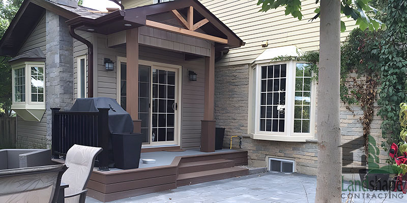 Landshape Contracting Basement Renovations and Decks - Deck Made of Composite Material and Stonework